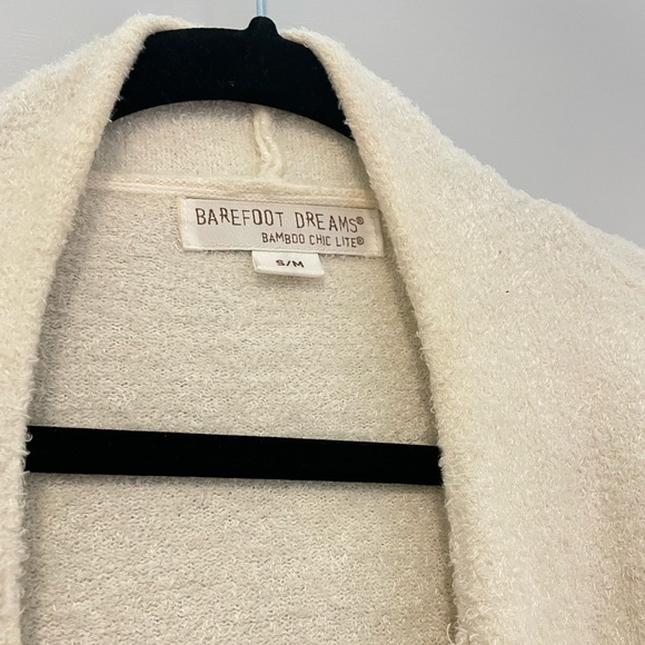 Barefoot Dreams Chic Lite Knit Ombré Dip Dye Cardigan Cream Grey Size Small - Picture 4 of 5